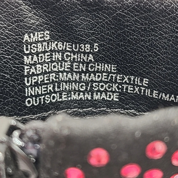 JustFab Black Rainbow Rhinestone Embellished Pointed Toe Stiletto Boots 8 - Picture 14 of 16